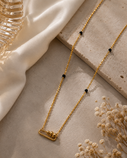 9K Gold Geometric Bead Mangalsutra