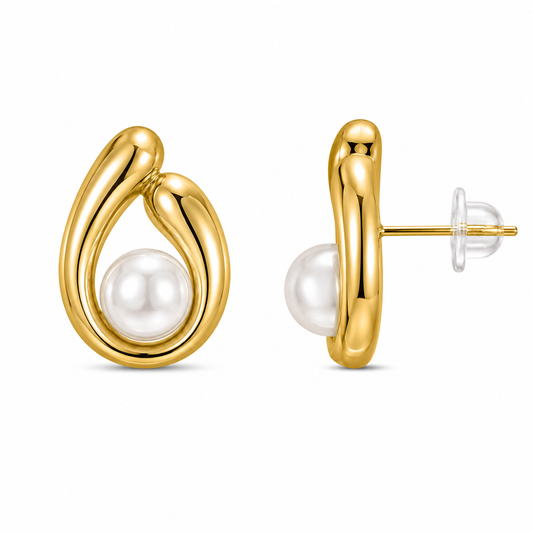 Demi Fine Pearl Embrace Hoop Earrings