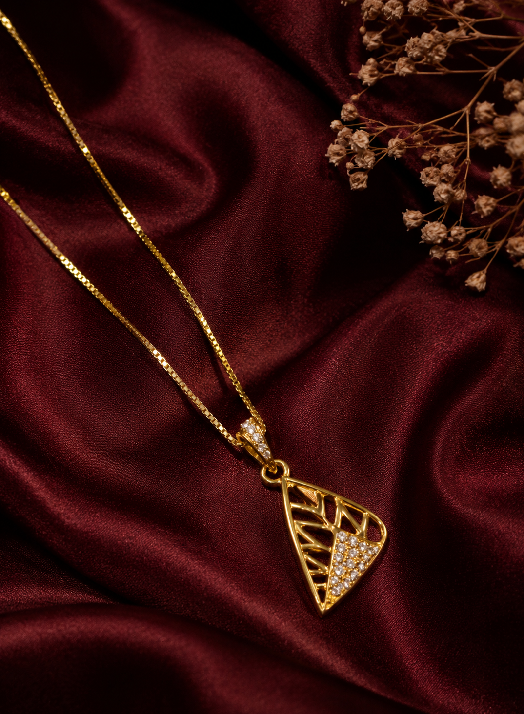 9K Gold Geometric Diamond Pendant