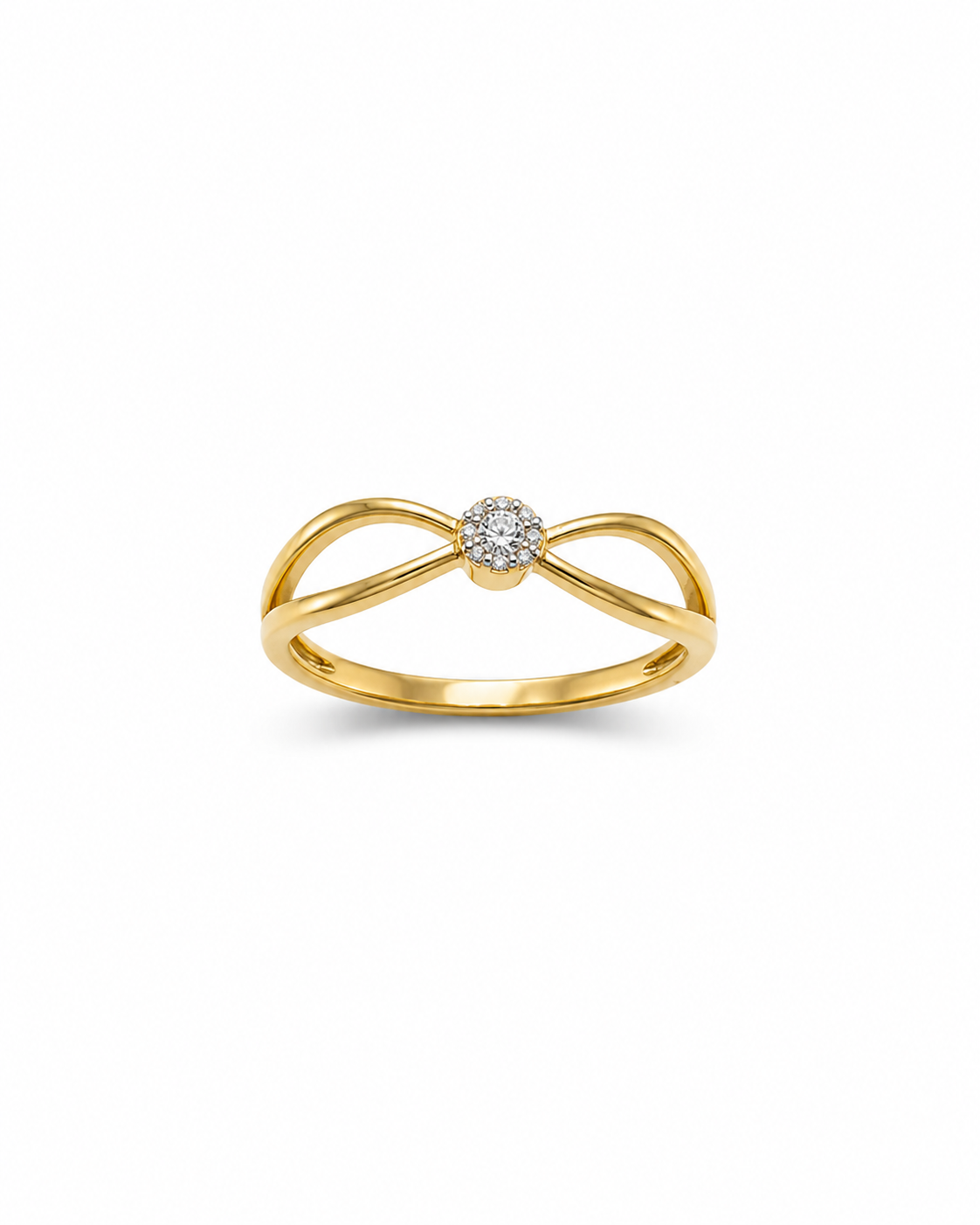 9K Gold Diamond Infinity Ring (Size - 13)