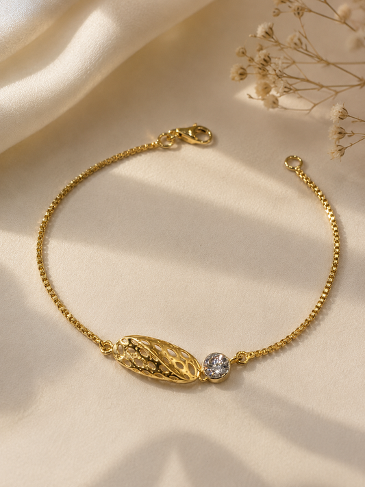 9K Gold Diamond-Cut Bracelet