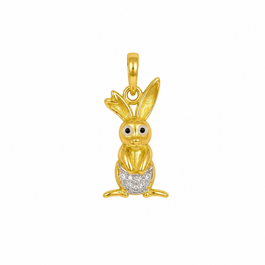 9K Gold Diamond Bunny Pendant