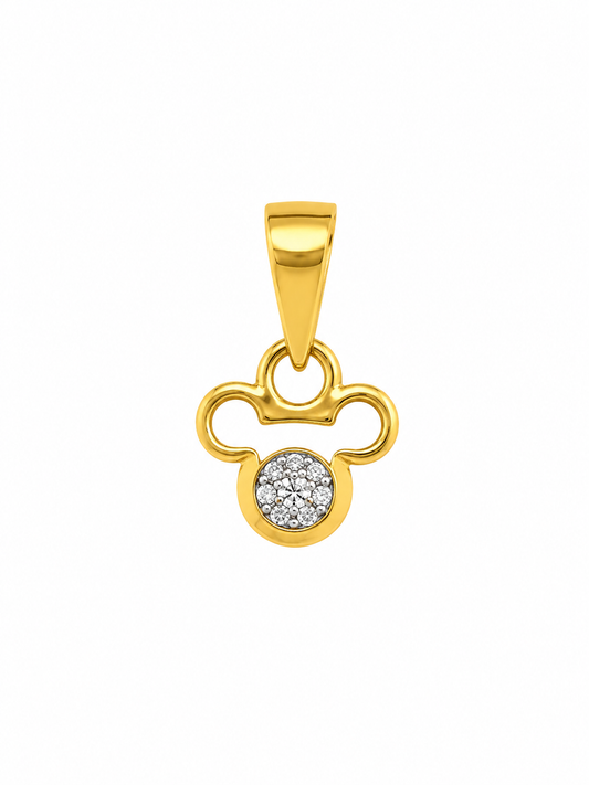 9K Gold Mickey-Inspired Pendant