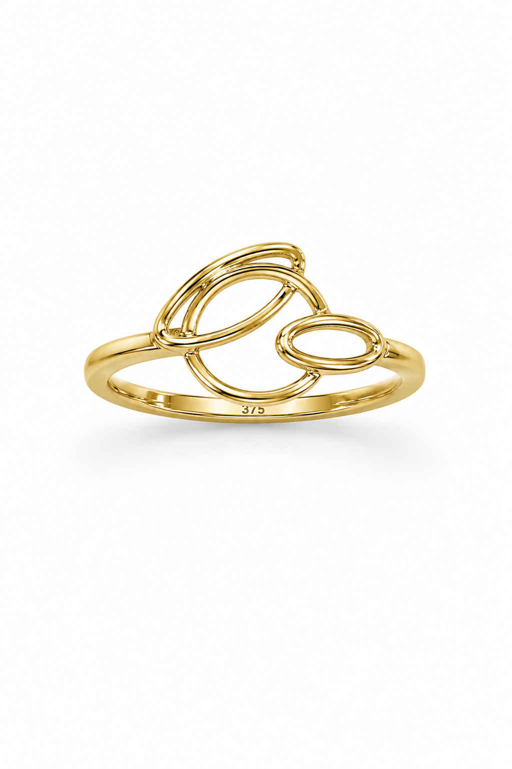 9K Gold Abstract Loop Ring (Size -12)