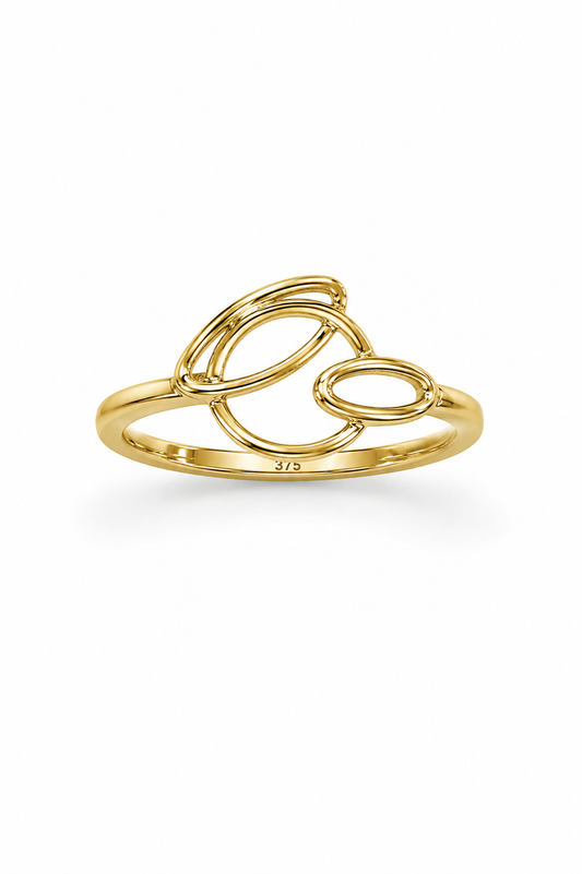 9K Gold Abstract Loop Ring (Size -12)