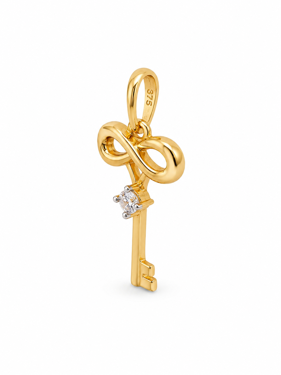 9K Gold Infinity Key Pendant