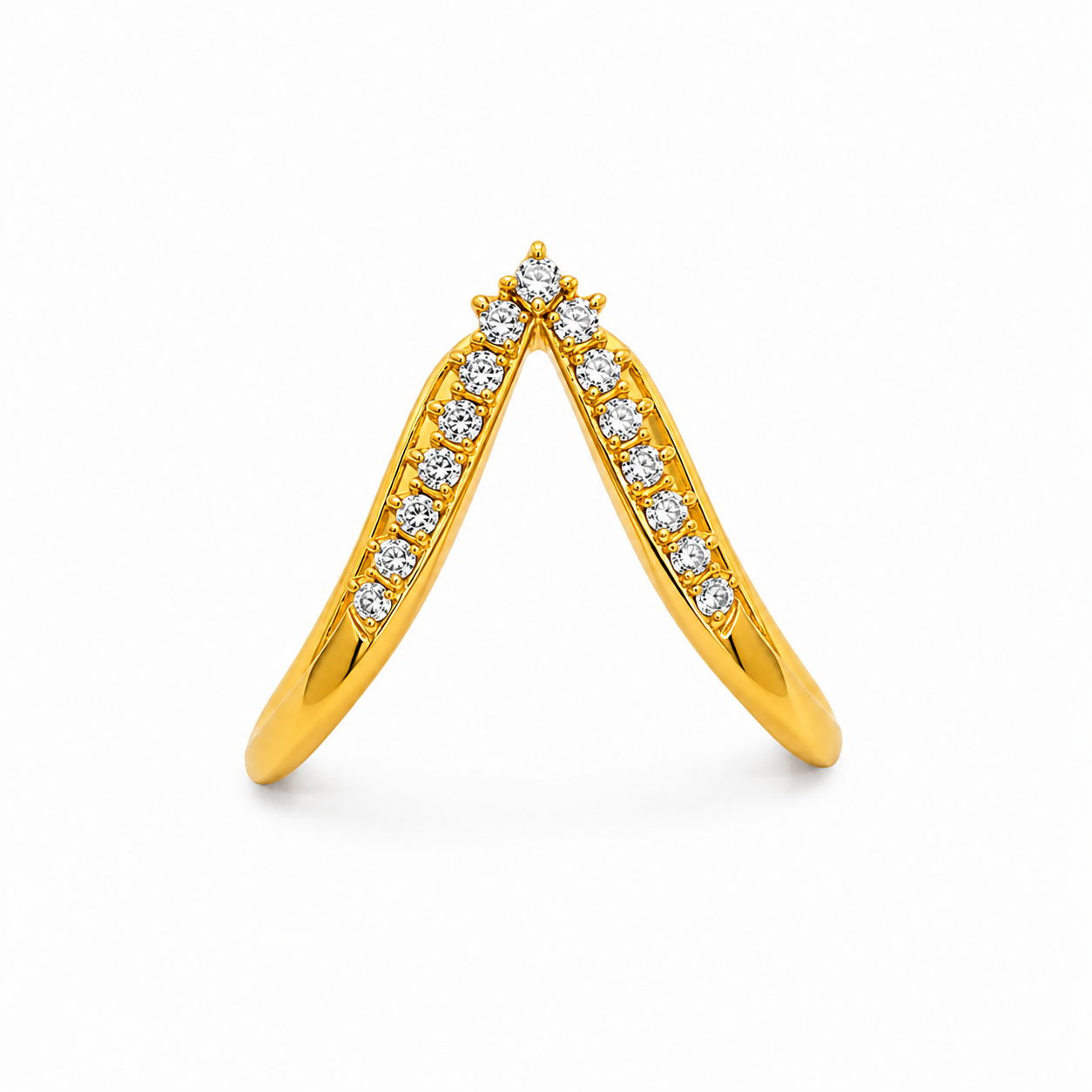 9K Gold Criss-Cross Diamond Ring (Size - 9)