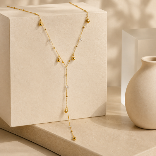 Demi-Fine Gold Layered Lariat Necklace