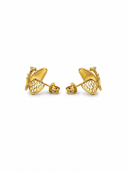 9K Gold Butterfly Stud Earrings