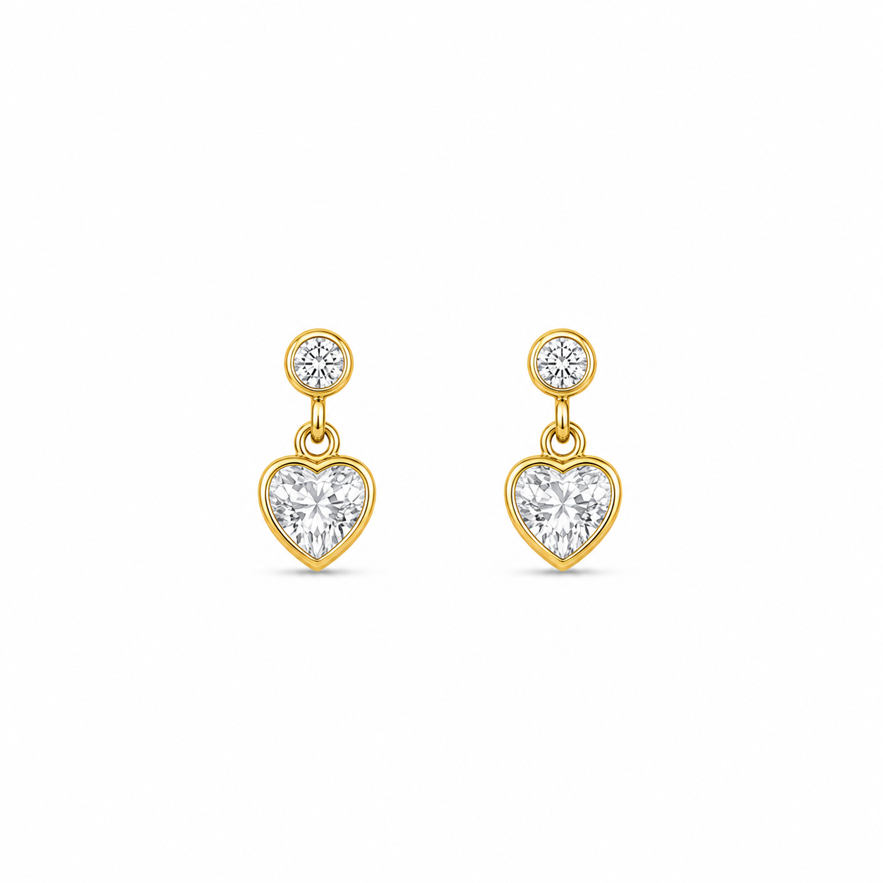 Demi Fine Crystal Heart Drop Earrings