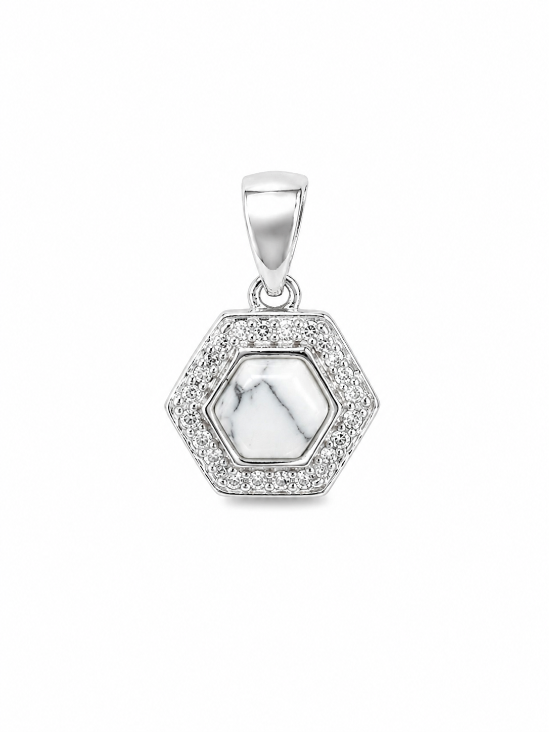 925 Silver Celeste Stone Halo Pendant