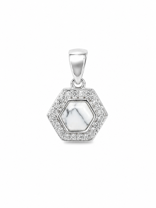 925 Silver Celeste Stone Halo Pendant