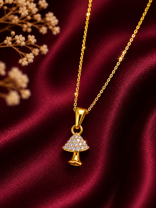 9K Gold Diamond Mushroom Pendant