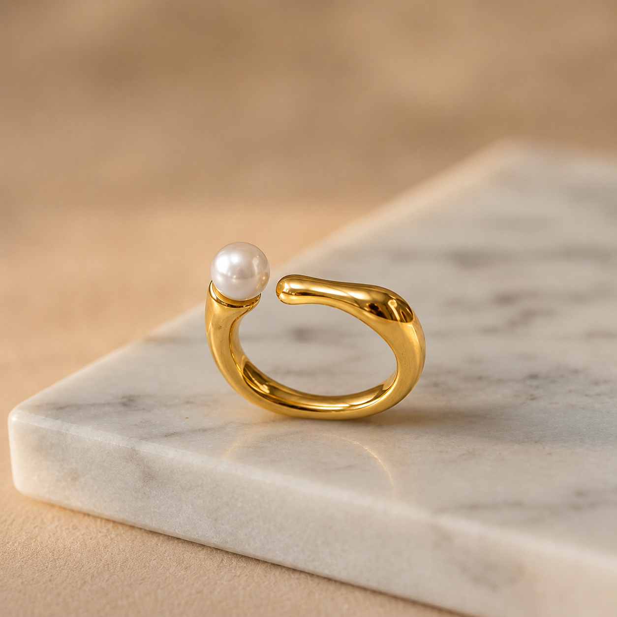 Demi Fine Pearl Open Cuff Ring