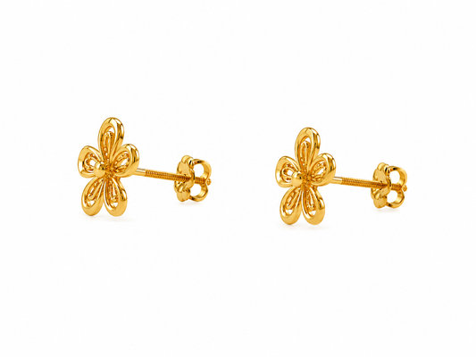 9K Gold Floral Earrings