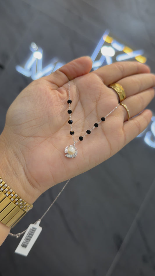 925 sterling silver mangalsutra with black beaded chain