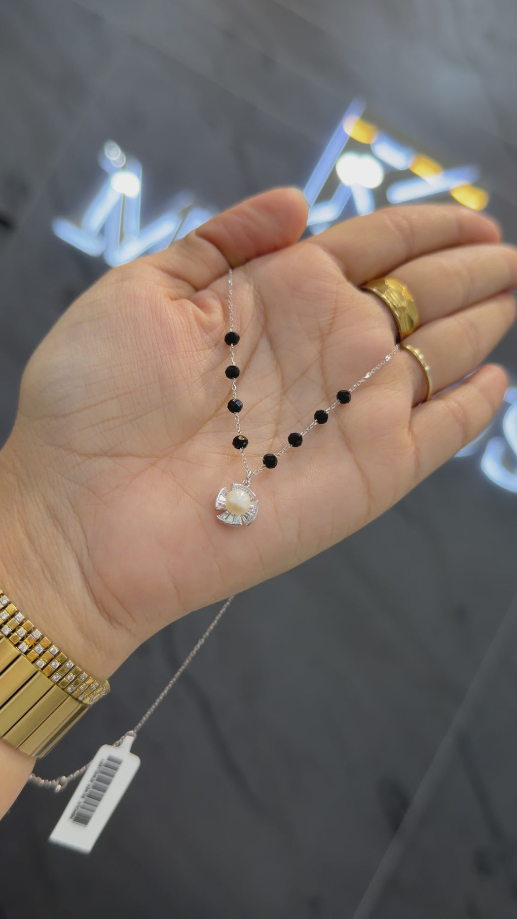 925 sterling silver mangalsutra with black beaded chain