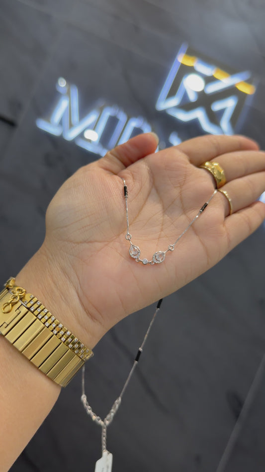 925 sterling silver mangalsutra with black beaded chain