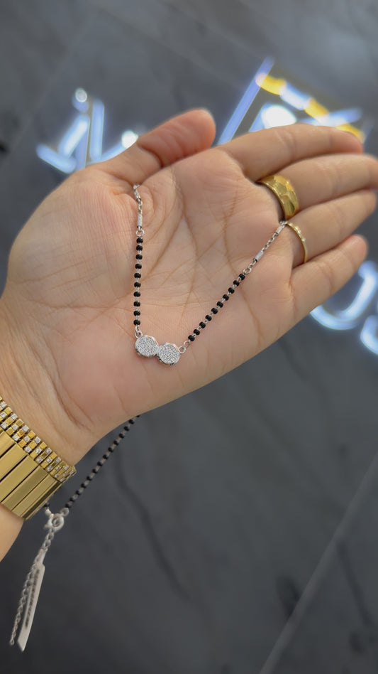925 sterling silver mangalsutra with black beaded chain