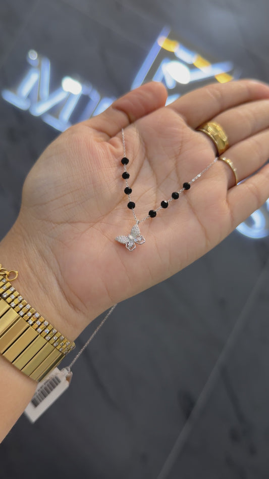 925 sterling silver mangalsutra with black beaded chain