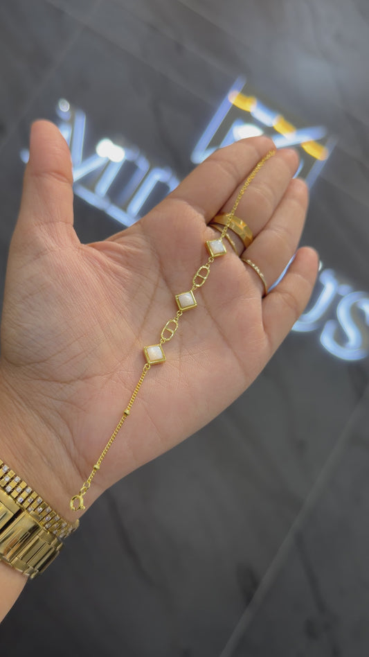 925 sterling silver gold finish bracelet 