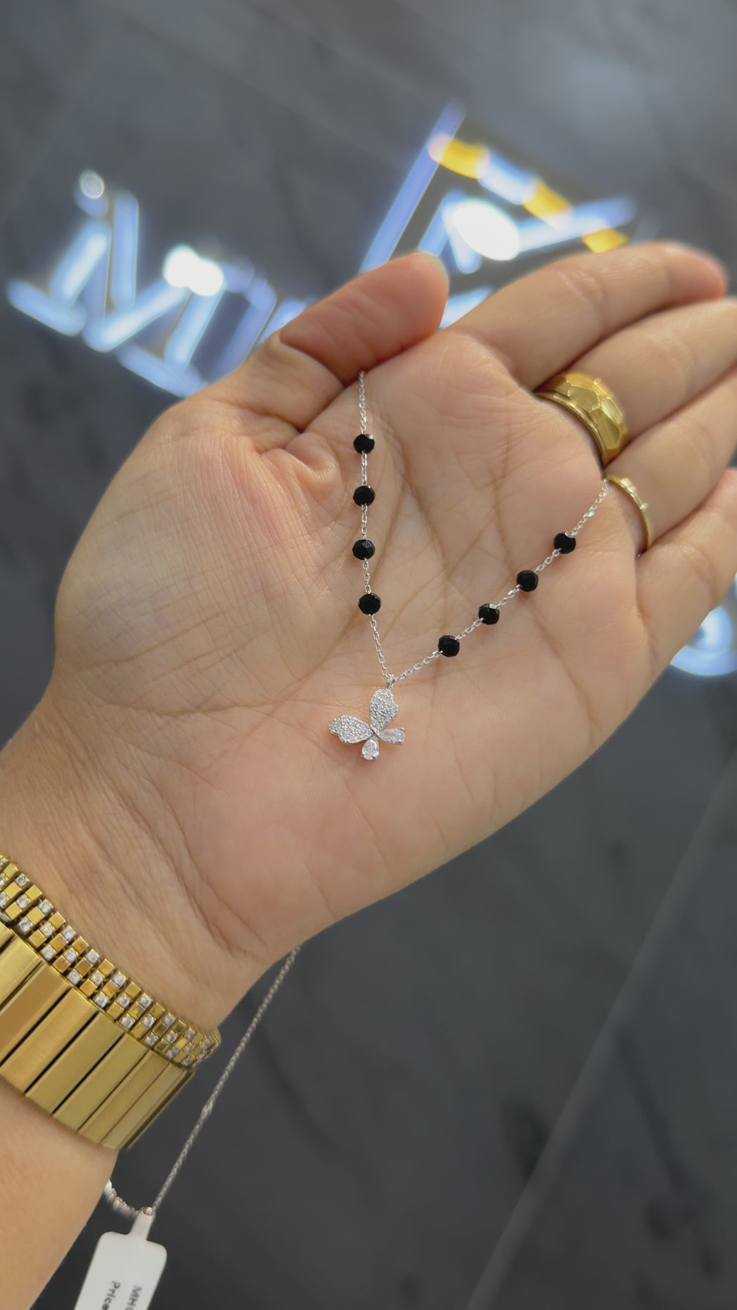 925 sterling silver mangalsutra with black beaded chain