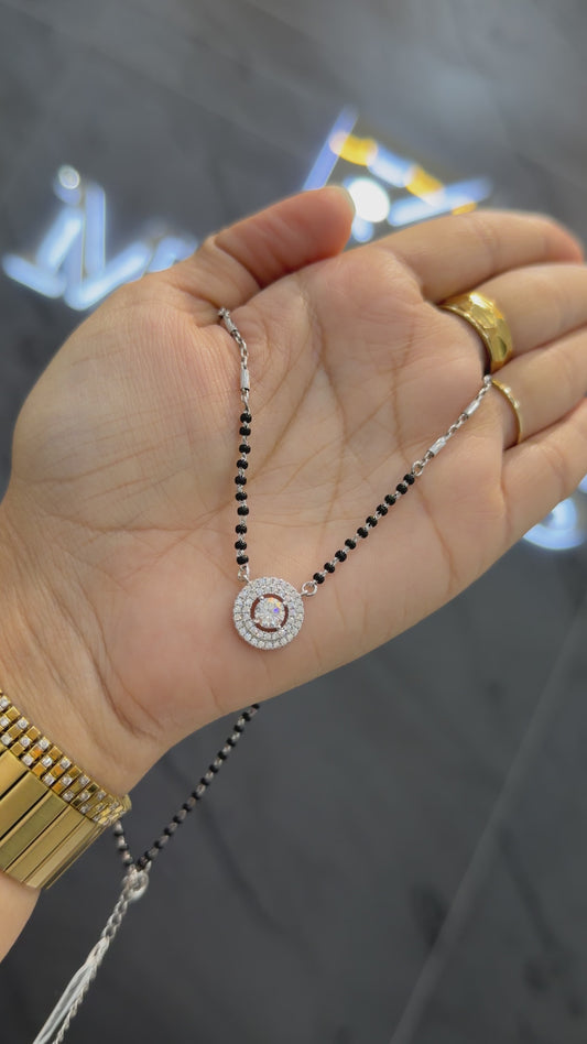925 sterling silver mangalsutra with black beaded chain