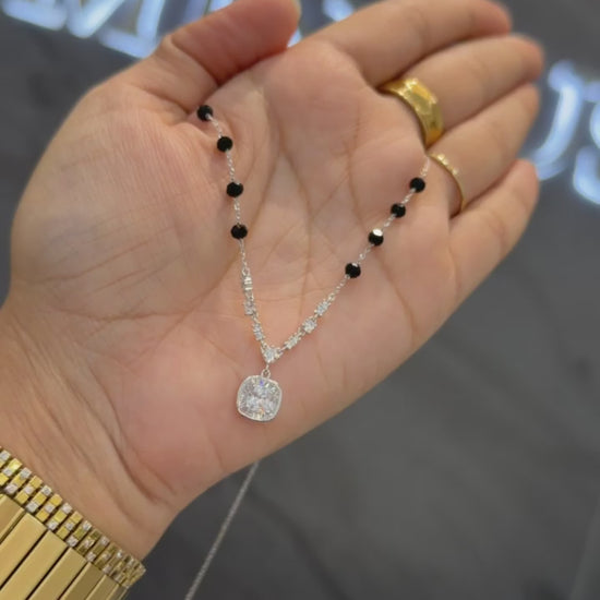 925 sterling silver mangalsutra with black beaded chain