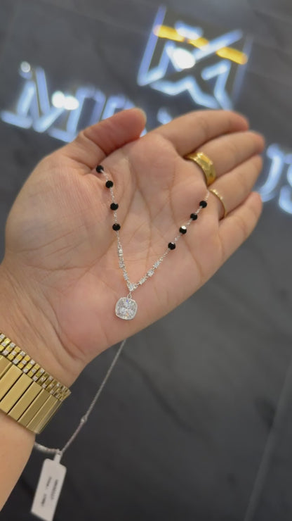 925 sterling silver mangalsutra with black beaded chain