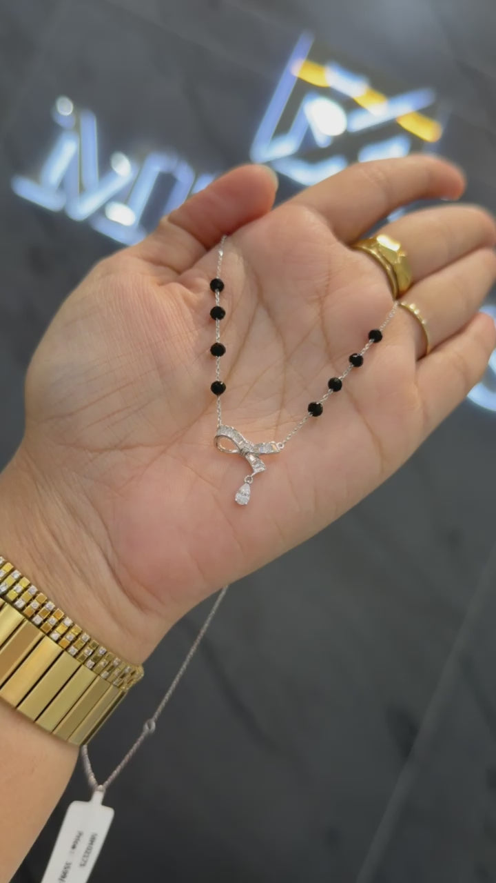 925 sterling silver mangalsutra with black beaded chain