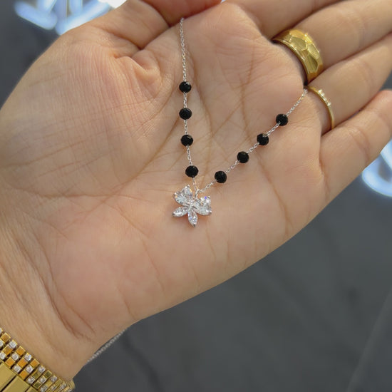 925 sterling silver mangalsutra with black beaded chain