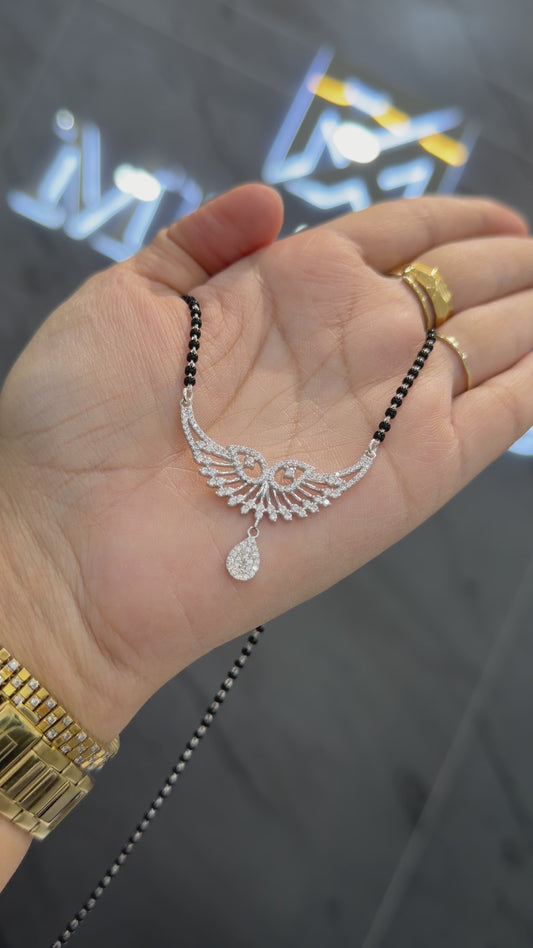 925 sterling silver mangalsutra with black beaded chain 
