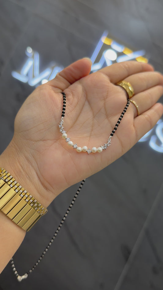 925 sterling silver mangalsutra with black beaded chain