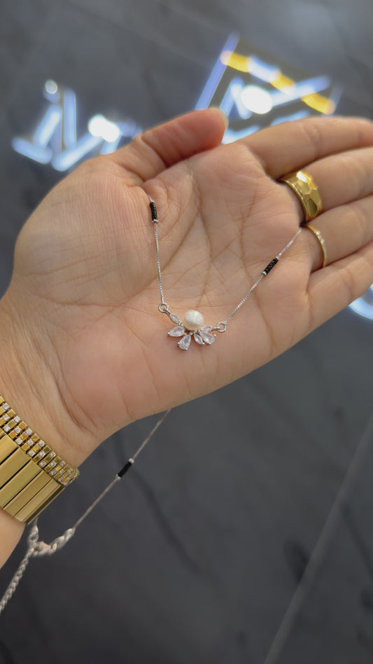 925 sterling silver mangalsutra with black beaded chain