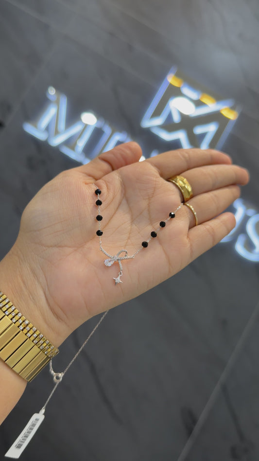925 sterling silver mangalsutra with black beaded chain