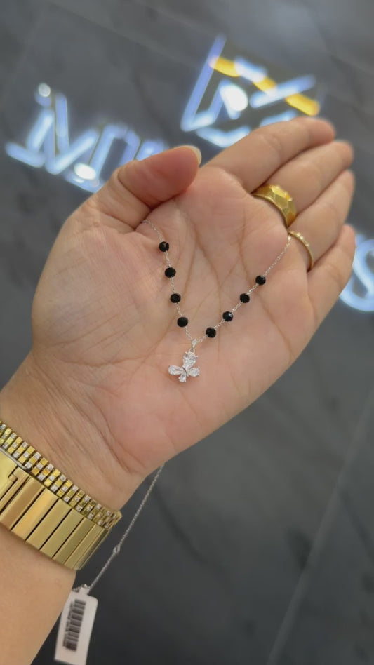 925 sterling silver mangalsutra with black beaded chain